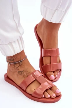 Klapki Damskie Klasyczne>ZAXY Modne Wegańskie Klapki JJ285262 Brudny Róż Różowy