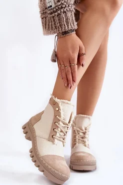 Botki Wiosenne|Damskie Trapery></noscript>Damskie buty S.Barski Modne Wiosenne Damskie Botki Trapery Beżowe Claira