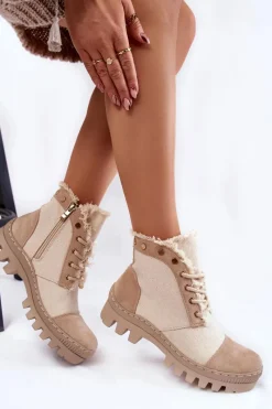 Botki Wiosenne|Damskie Trapery></noscript>Damskie buty S.Barski Modne Wiosenne Damskie Botki Trapery Beżowe Claira