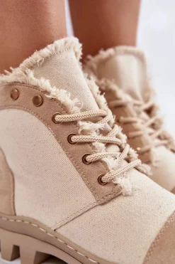 Botki Wiosenne|Damskie Trapery></noscript>Damskie buty S.Barski Modne Wiosenne Damskie Botki Trapery Beżowe Claira