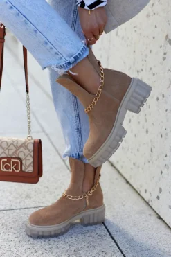 Hot Modne Zamszowe Botki Z Wycięciem Camel Lemar Forget Me Damskie Botki Wiosenne|Brązowe I Beżowe Botki