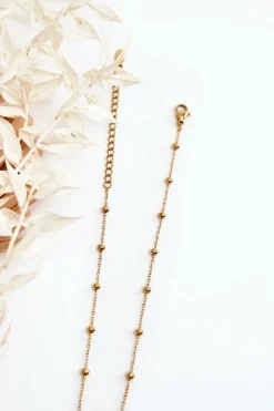 Sale Glam Chic Modny Łańcuszek Z Białymi Kwiatami Złoty