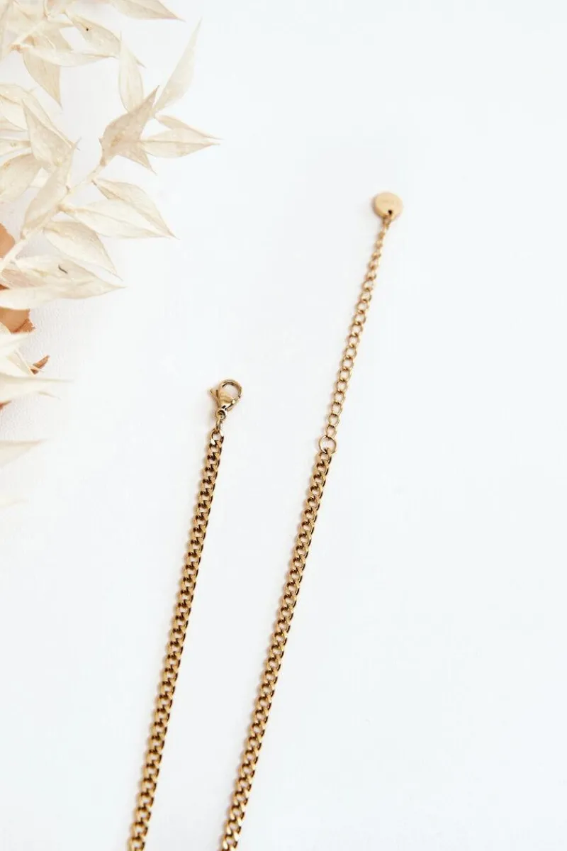 Clearance Modny Łańcuszek Z Kwiatami I Sercem Złoty Naszyjniki