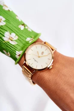 Clearance Modny Damski Zegarek Złoty Zegarki