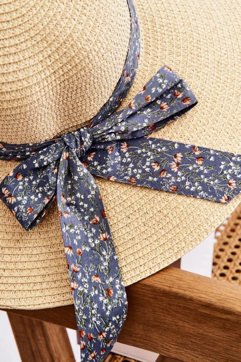 Okrycia Głowy>Boto Modny Kapelusz Z Materiałową Kokardą Jasnobeżowy