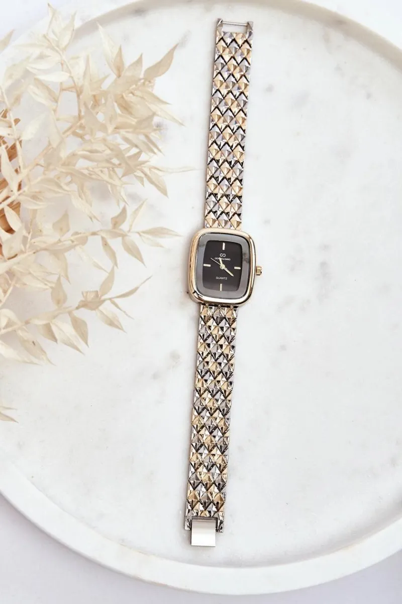 Online Modny Stalowy Zegarek Złoto-Srebrny Zegarki