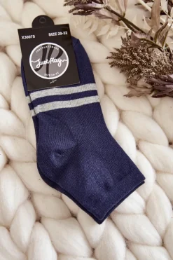 Best Młodzieżowe Bawełniane Skarpety Za Kostkę Granatowe Skarpetki|Skarpetki