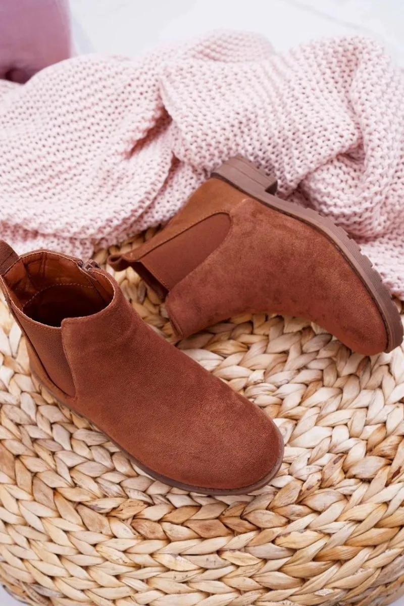 Dziewczęce>Boto Młodzieżowe Botki z Płaski Obcas Camel Mergolo