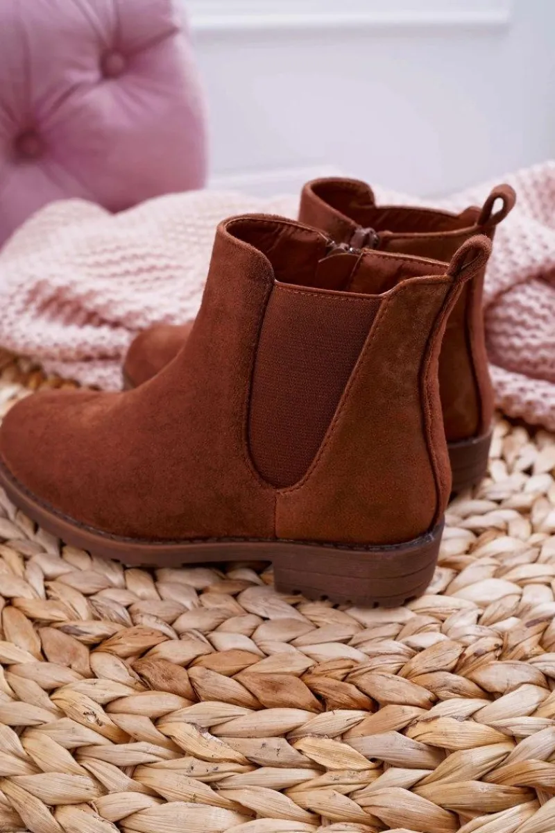 Dziewczęce>Boto Młodzieżowe Botki z Płaski Obcas Camel Mergolo