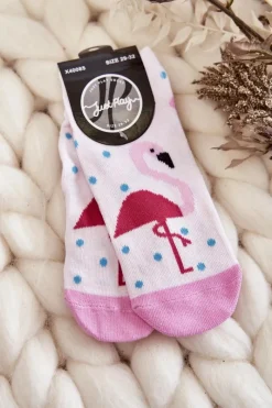 Hot Just Play Młodzieżowe Skarpetki Wzór Flaming I Kropki Różowe