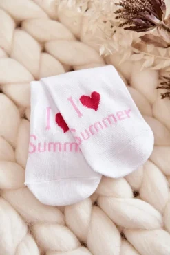 Skarpetki|Skarpetki>Just Play Młodzieżowe Skarpetki Wzór I Love Summer Białe