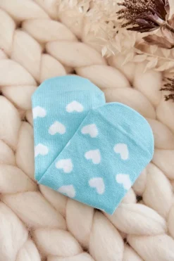 Online Młodzieżowe Skarpetki Wzór Serce Miętowe Skarpetki|Skarpetki