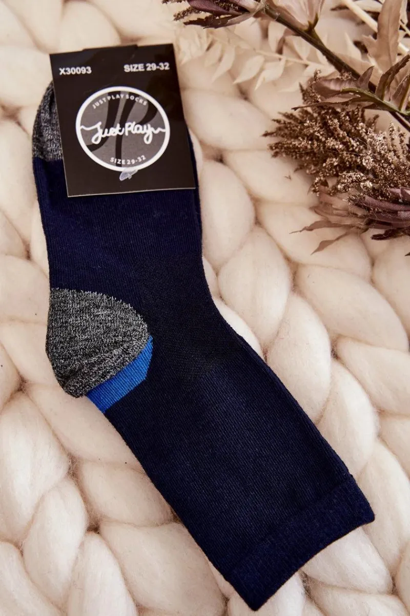 Skarpetki|Skarpetki>Just Play Młodzieżowe Wysokie Bawełniane Skarpety Granatowe Niebieski