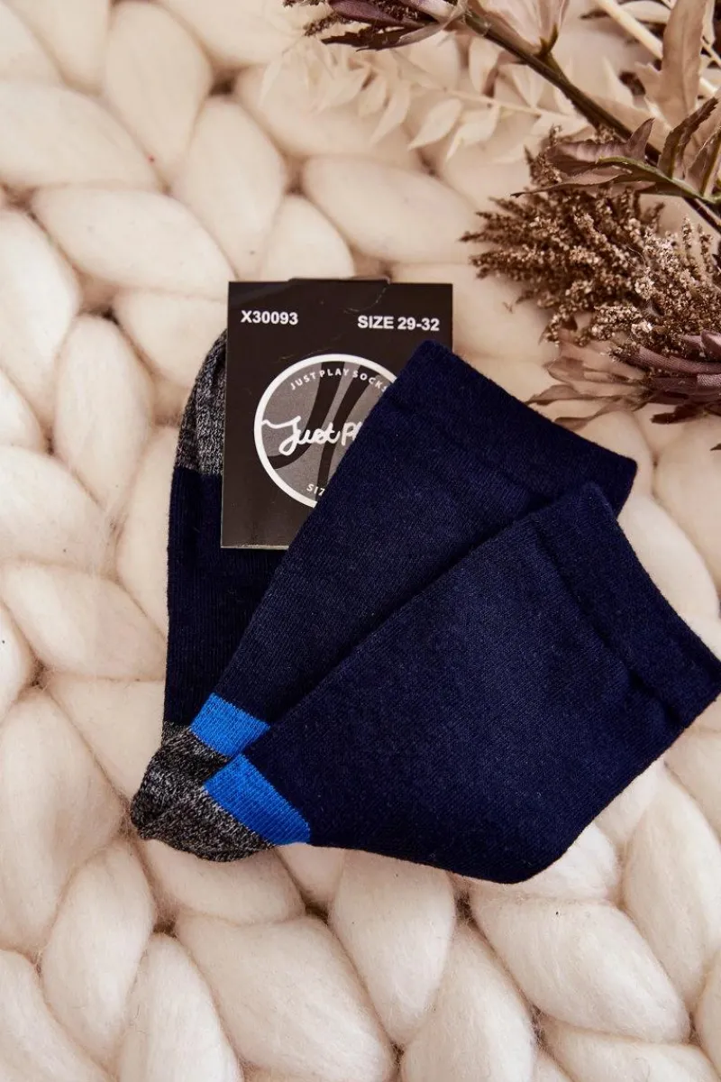 Skarpetki|Skarpetki>Just Play Młodzieżowe Wysokie Bawełniane Skarpety Granatowe Niebieski