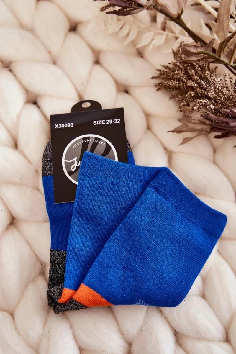 Discount Młodzieżowe Wysokie Bawełniane Skarpety Niebieskie Skarpetki|Skarpetki