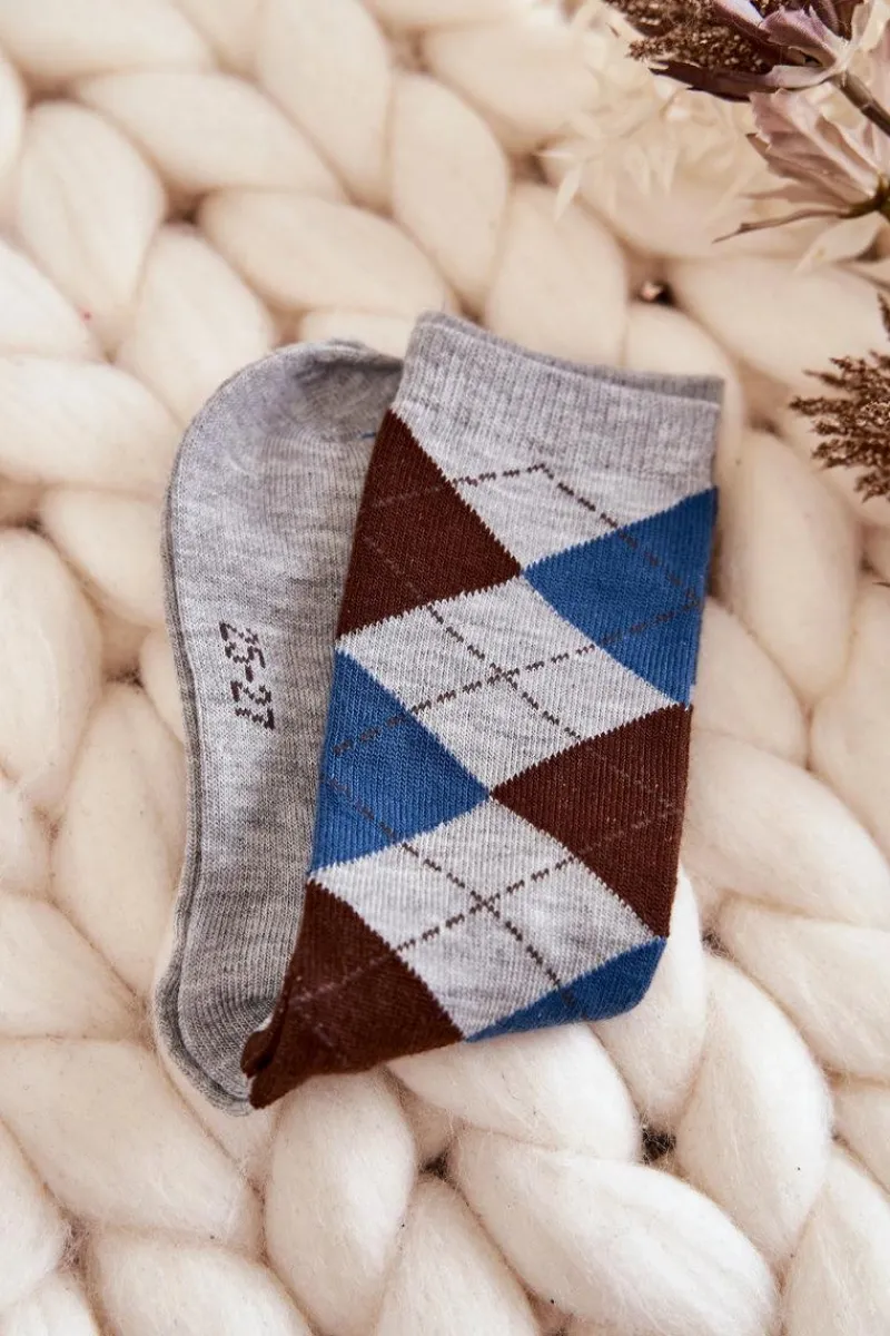 Best Młodzieżowe Wysokie Skarpety W Kratę 5-Pak Multikolor Skarpetki|Skarpetki