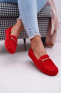Best Mokasyny Damskie Czerwone Zamszowe Sonnero Damskie Mokasyny Damskie Zamszowe