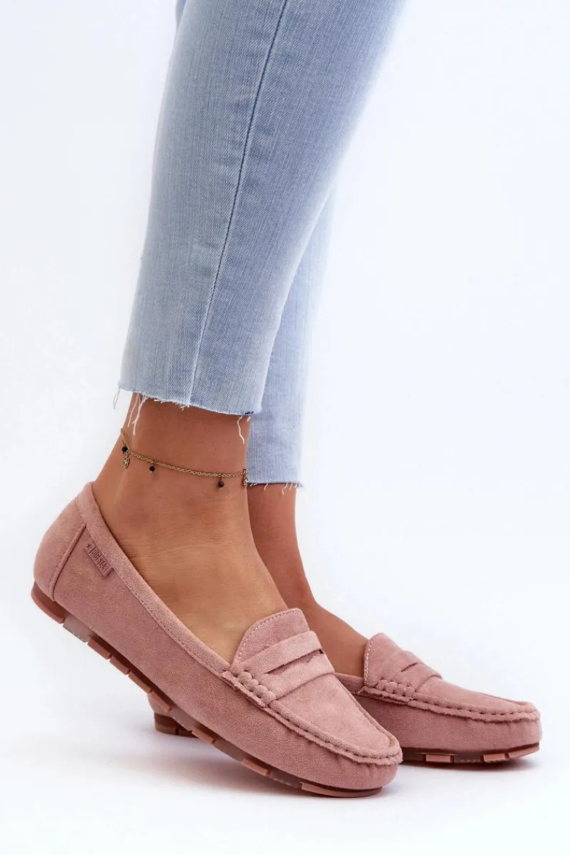 Best Big Star Shoes Mokasyny Damskie Eko Zamszowe Big Star NN274928 Memory Foam System Różowe