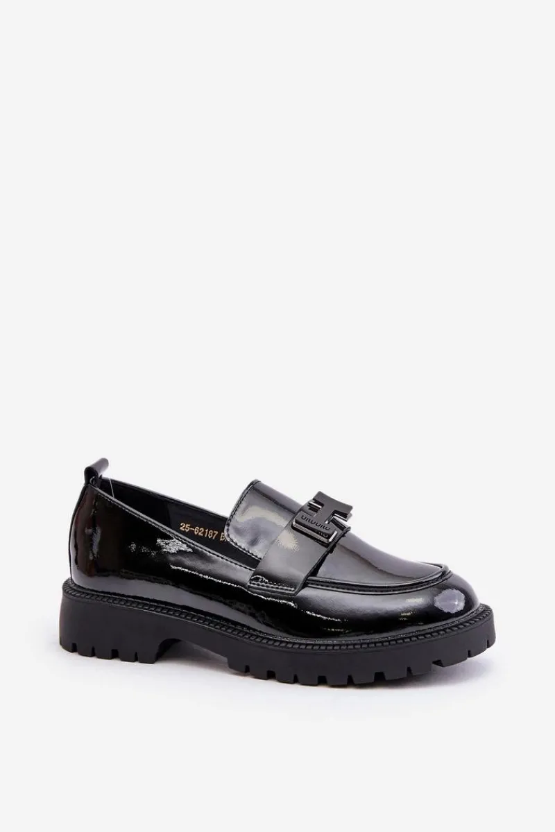 Loafersy Damskie|Mokasyny Płaskie>Buty damskie Vinceza Mokasyny Damskie Lakierowane Vinceza 62187 Czarne Czarny