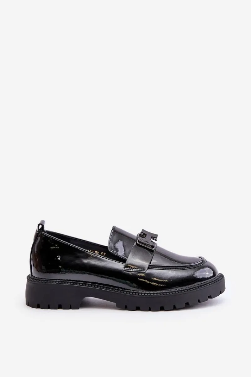 Loafersy Damskie|Mokasyny Płaskie>Buty damskie Vinceza Mokasyny Damskie Lakierowane Vinceza 62187 Czarne Czarny