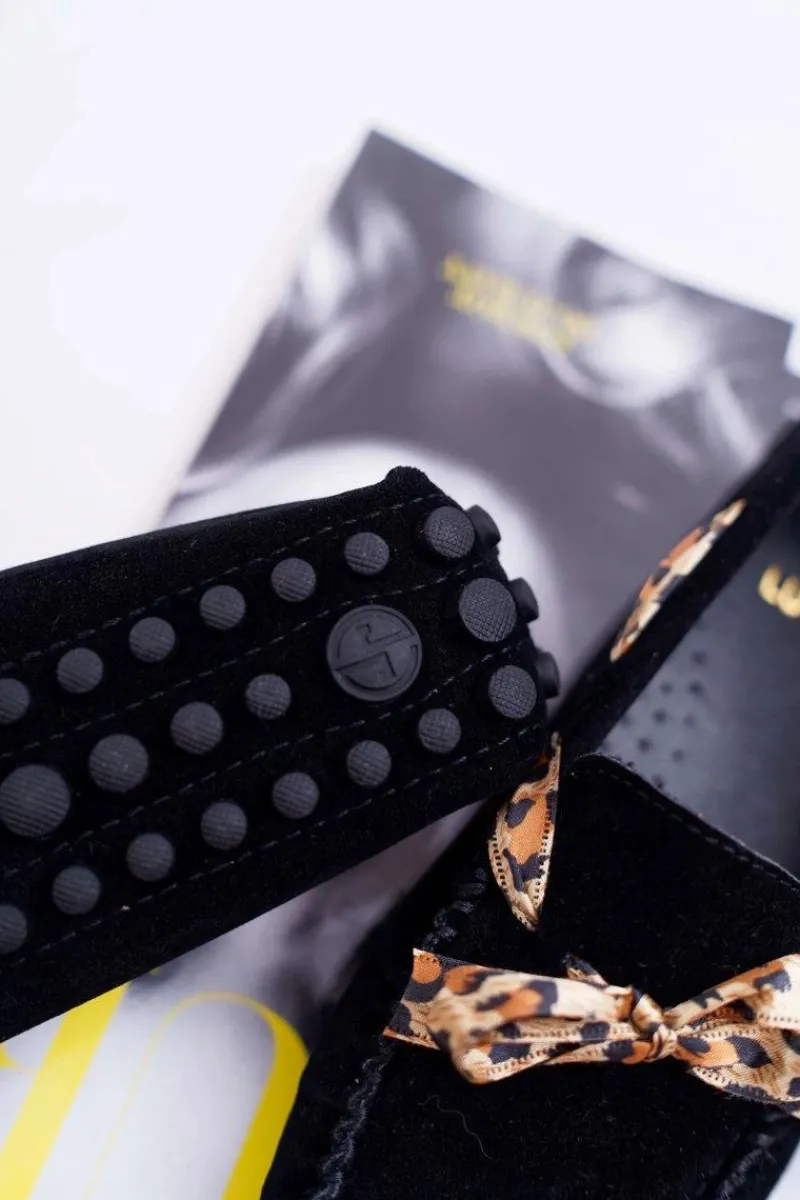 Outlet Boto Mokasyny Damskie Lu Boo Wygodne Czarne Plummy