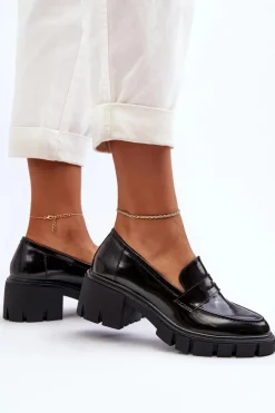 Mokasyny Damskie Lakierowane|Czółenka Na Platformie><noscript><img width=