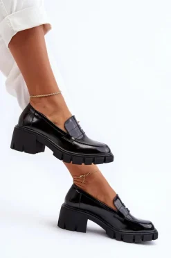 Mokasyny Damskie Lakierowane|Czółenka Na Platformie><noscript><img width=