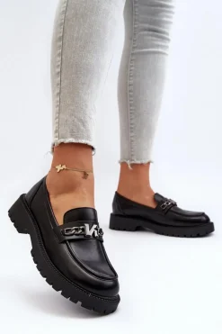 Clearance Mokasyny Damskie Na Płaskim Obcasie Czarne Ezoma Damskie Loafersy Damskie|Mokasyny Płaskie