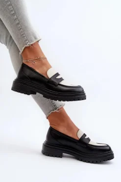 Online Mokasyny Damskie Na Płaskim Obcasie I Platformie Czarne Kaldira Damskie Mokasyny Damskie Skórzane|Mokasyny Na Platformie