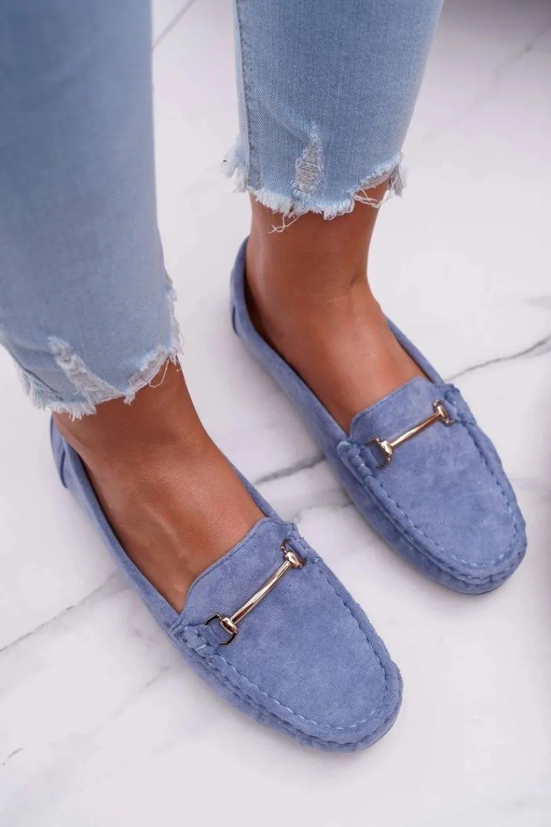 Discount Mokasyny Damskie Niebieskie Zamszowe Sonnero Damskie Mokasyny Damskie Zamszowe