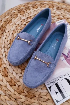 Discount Mokasyny Damskie Niebieskie Zamszowe Sonnero Damskie Mokasyny Damskie Zamszowe