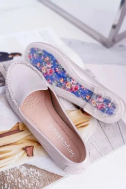 Online Buty Sergio Leone Mokasyny Damskie Sergio Leone Różowa Perła Winted