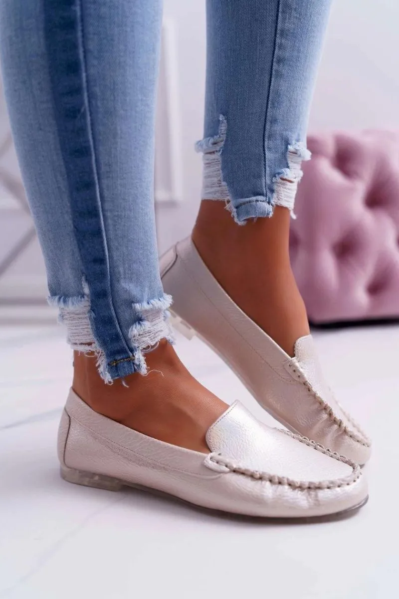 Online Buty Sergio Leone Mokasyny Damskie Sergio Leone Złota Perła Winted