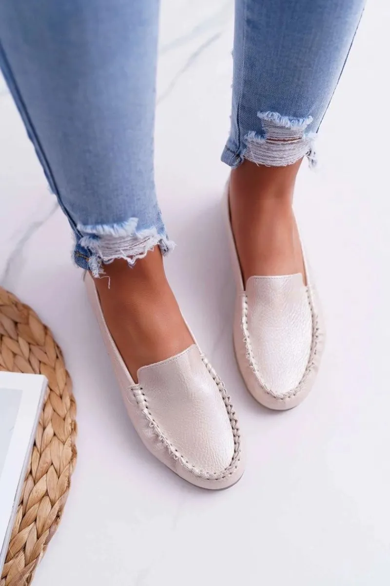 Online Buty Sergio Leone Mokasyny Damskie Sergio Leone Złota Perła Winted