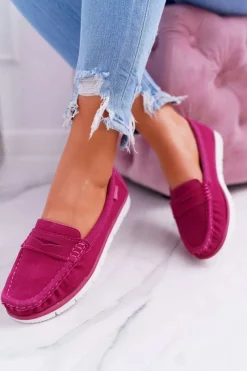 Online Mokasyny Damskie Skóra Zamszowa Fuksja Lauren Damskie Mokasyny Damskie Zamszowe