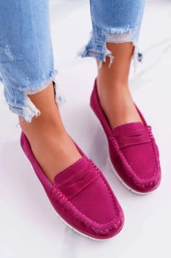 Online Mokasyny Damskie Skóra Zamszowa Fuksja Lauren Damskie Mokasyny Damskie Zamszowe