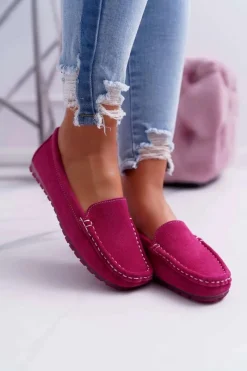Mokasyny Damskie Zamszowe></noscript>Damskie buty S.Barski Mokasyny Damskie Skóra Zamszowa Fuksja Tenzion