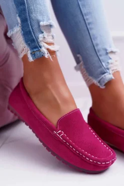 Mokasyny Damskie Zamszowe></noscript>Damskie buty S.Barski Mokasyny Damskie Skóra Zamszowa Fuksja Tenzion