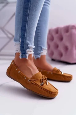 Hot Boto Mokasyny Damskie Wygodne Eko-zamsz Camel Memfi