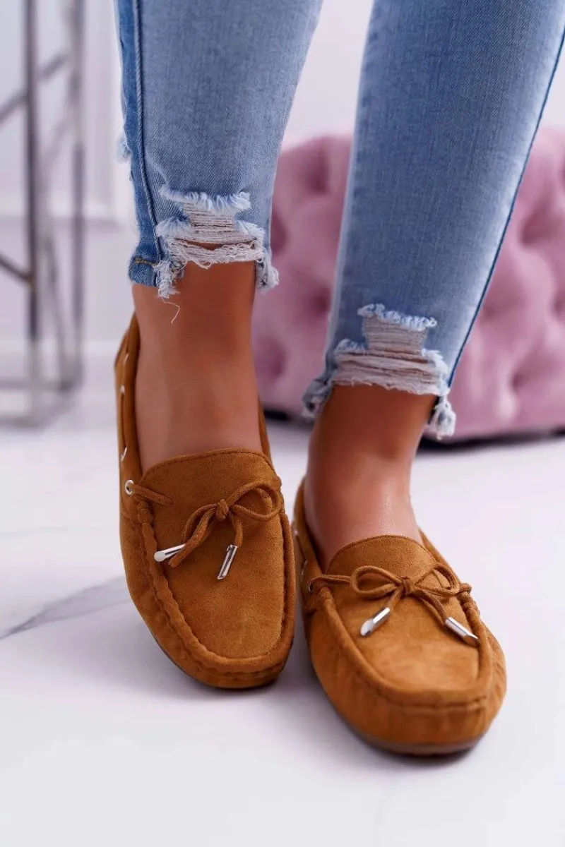 Hot Boto Mokasyny Damskie Wygodne Eko-zamsz Camel Memfi