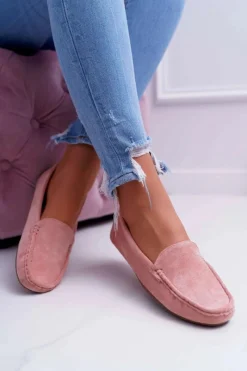Best Mokasyny Damskie Wygodne Eko-zamsz Różowe Lemma Damskie Mokasyny Damskie Zamszowe