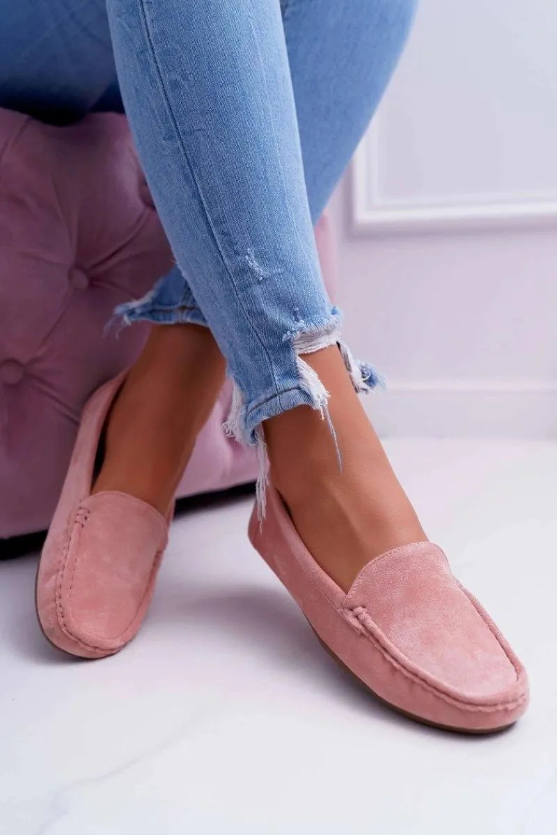Best Mokasyny Damskie Wygodne Eko-zamsz Różowe Lemma Damskie Mokasyny Damskie Zamszowe