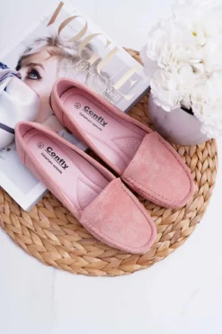 Best Mokasyny Damskie Wygodne Eko-zamsz Różowe Lemma Damskie Mokasyny Damskie Zamszowe