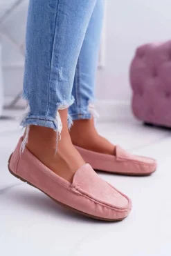 Best Mokasyny Damskie Wygodne Eko-zamsz Różowe Lemma Damskie Mokasyny Damskie Zamszowe