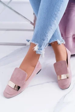 Online Mokasyny Damskie Z Blaszką Złote Lordsy Lu Boo Harlem Damskie Mokasyny Damskie Zamszowe