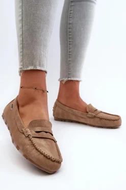 Best Mokasyny Damskie Z Eko Skóry Brązowe Celoria Damskie Loafersy Damskie|Mokasyny Damskie Skórzane