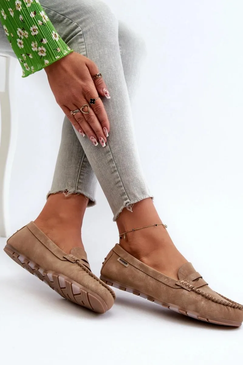 Best Mokasyny Damskie Z Eko Skóry Brązowe Celoria Damskie Loafersy Damskie|Mokasyny Damskie Skórzane