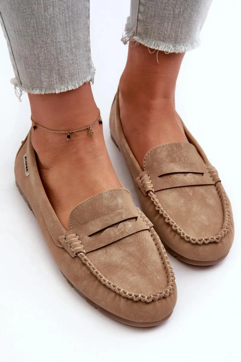 Best Mokasyny Damskie Z Eko Skóry Brązowe Celoria Damskie Loafersy Damskie|Mokasyny Damskie Skórzane