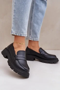 Boto Mokasyny Damskie Z Eko Skóry Czarne Sendall