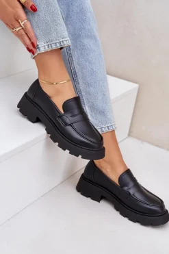 Boto Mokasyny Damskie Z Eko Skóry Czarne Sendall